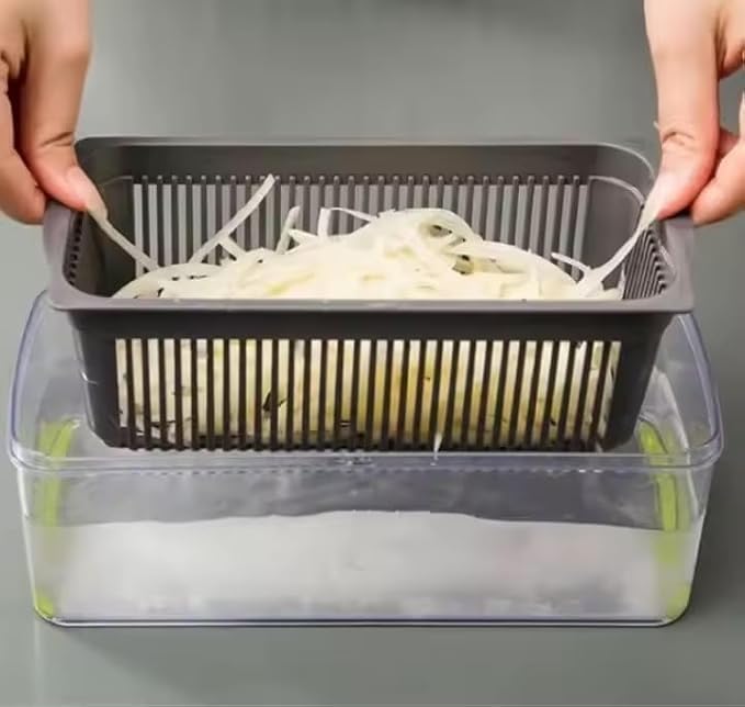 New 16 in 1 Veggie Slicer Multifunctional Vegetable Chopper Cutter Mandoline Slicer Versatile Kitchen Tool with Interchangeable Blades Basket and Storage Container (Multicolor)